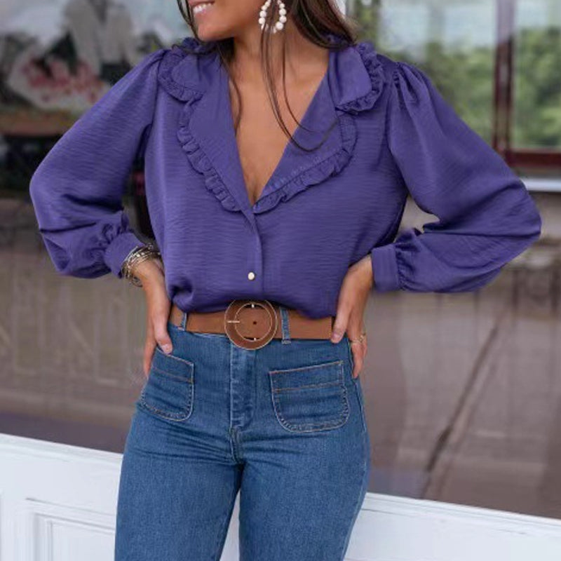 Ruffled Lapel Shirt