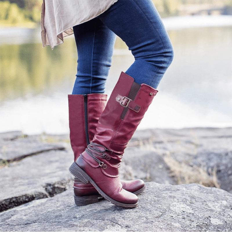 Zippered High-heeled Boots for Women