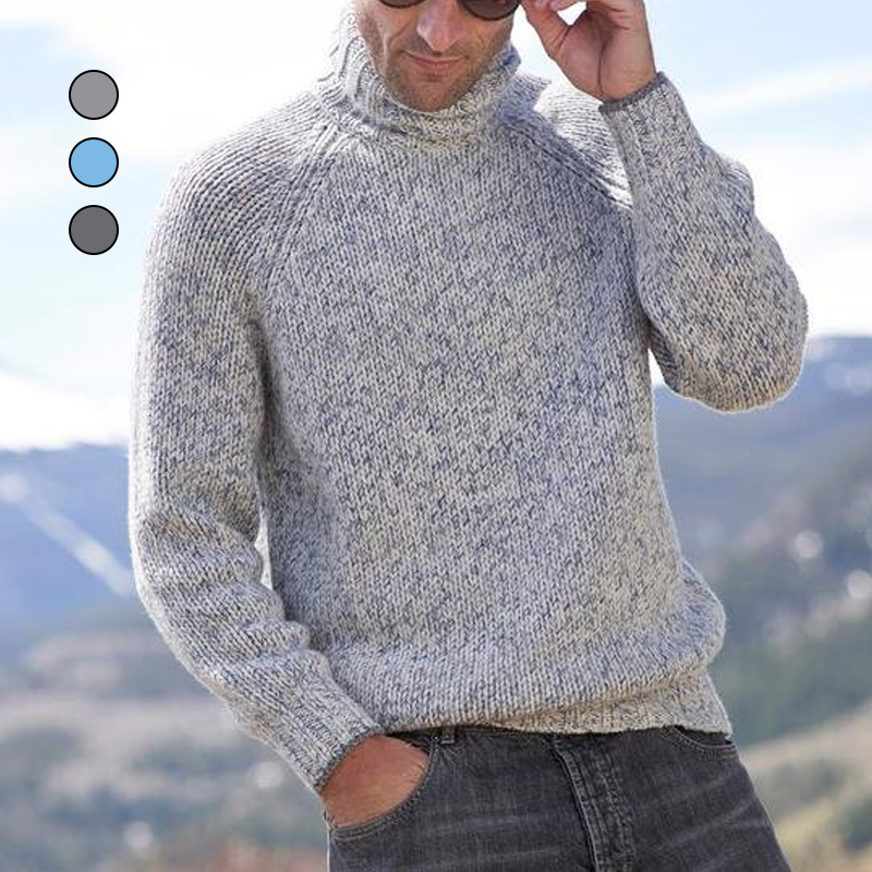 Melange Cashmere Turtleneck Sweater