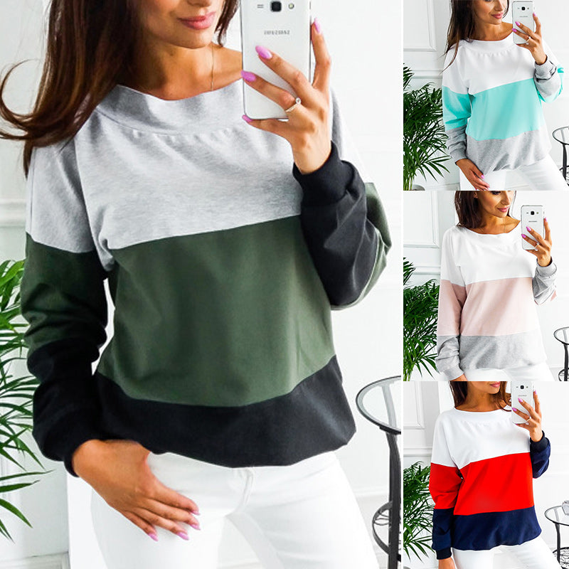 Contrast Panel Crew Neck Sweatshirt