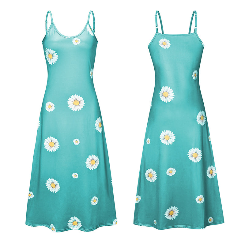 Daisy Print Slip Dress