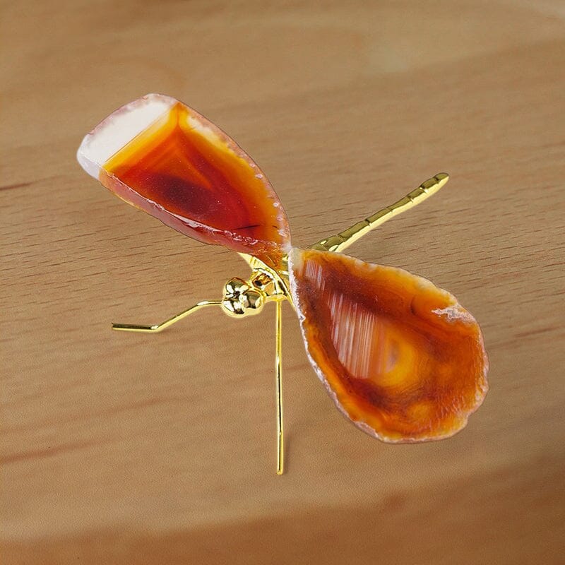 Natural Agate Slice Dragonfly