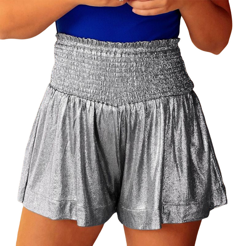 Elastic Waist Glitter Shorts