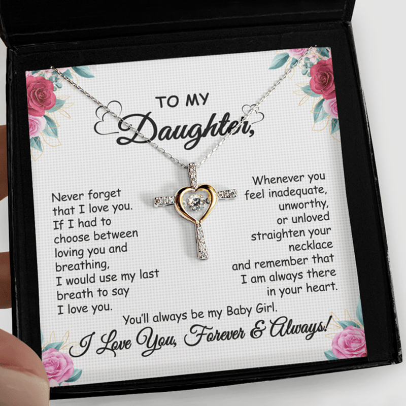 To My Soulmate Cross and Heart Necklace