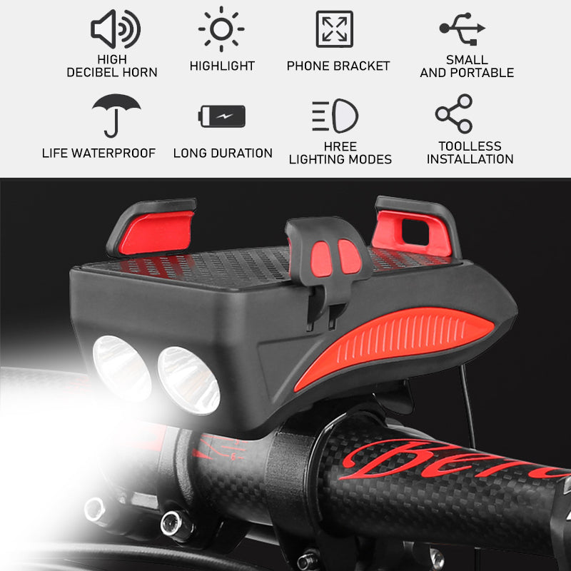 Mobile Phone Bracket with Bicycle Lights