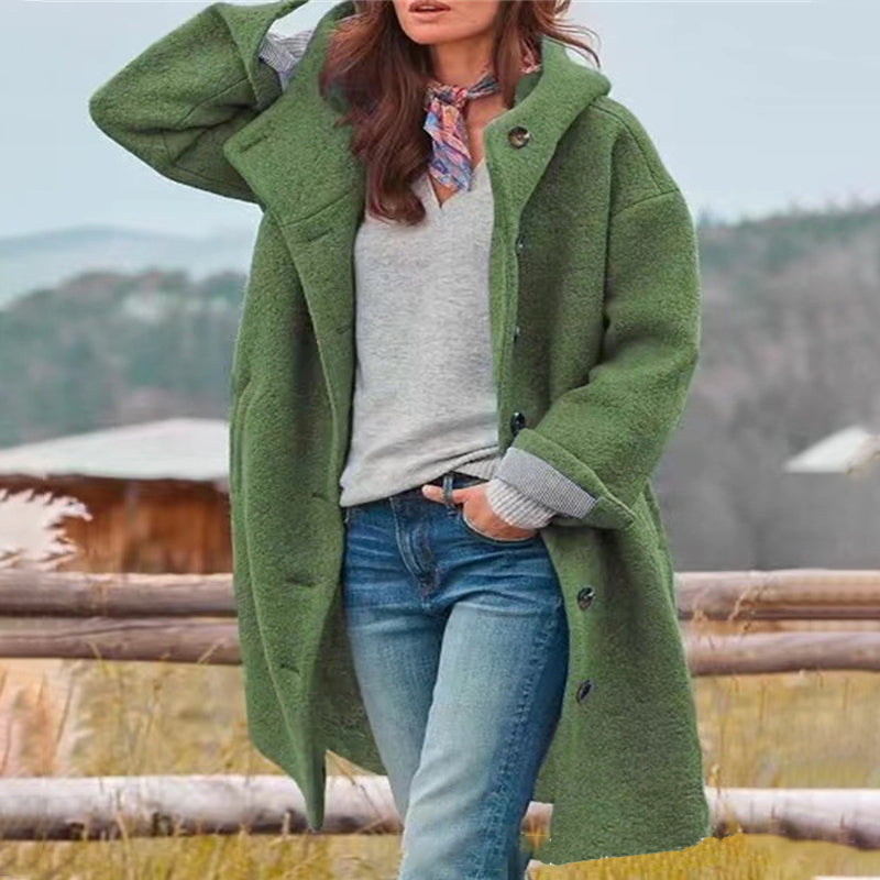 Solid Tweed Coat