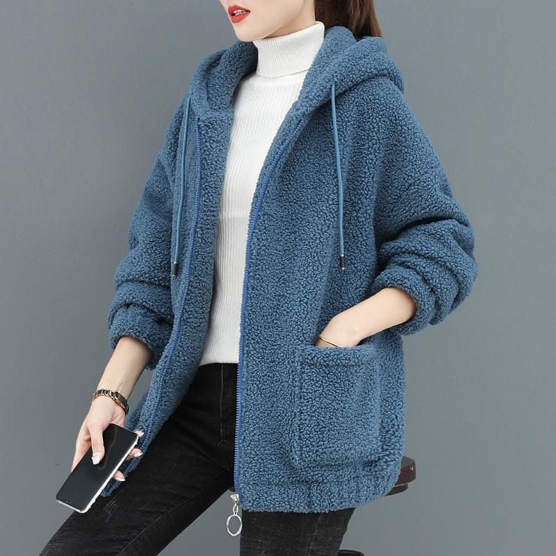 Women's Solid Sherpa cardigan coat