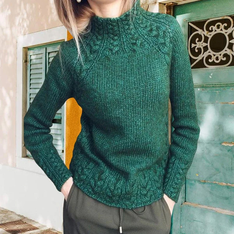 Solid Color Linen Pattern Sweater