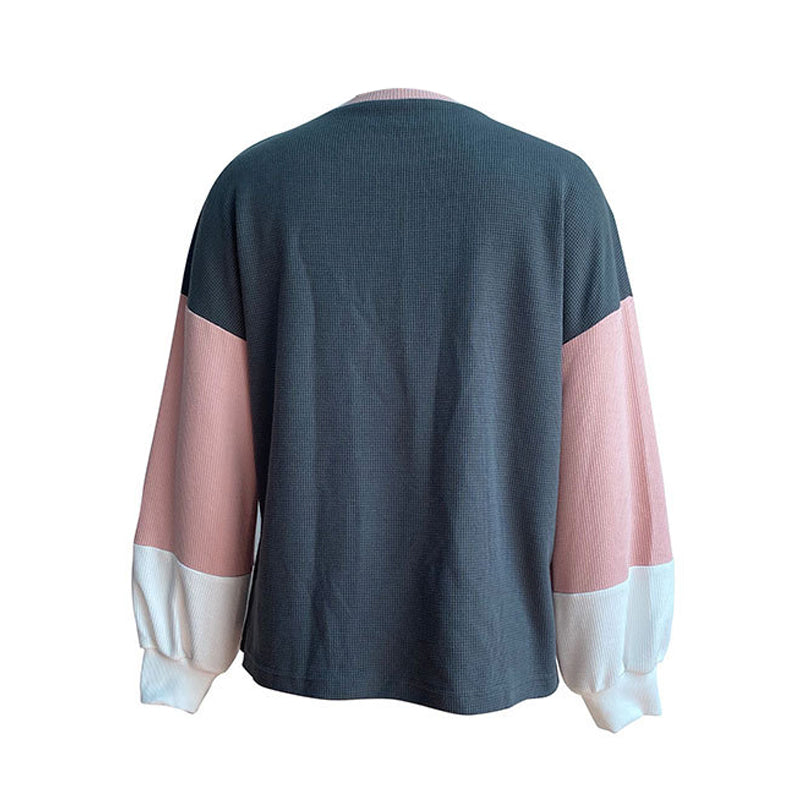 Colorblock Waffle Sweatshirt