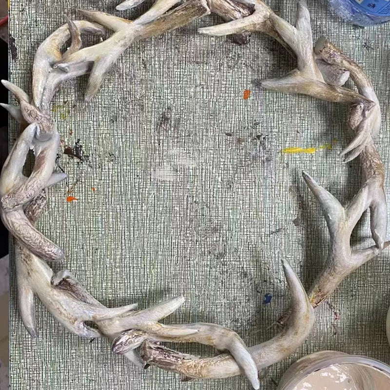 Rustic Farmhouse Antler Wreath