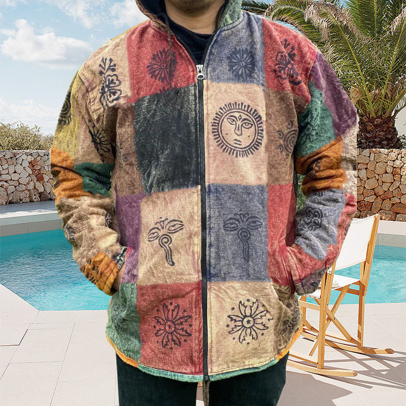 Hooded Slim Fit Printed Jacket