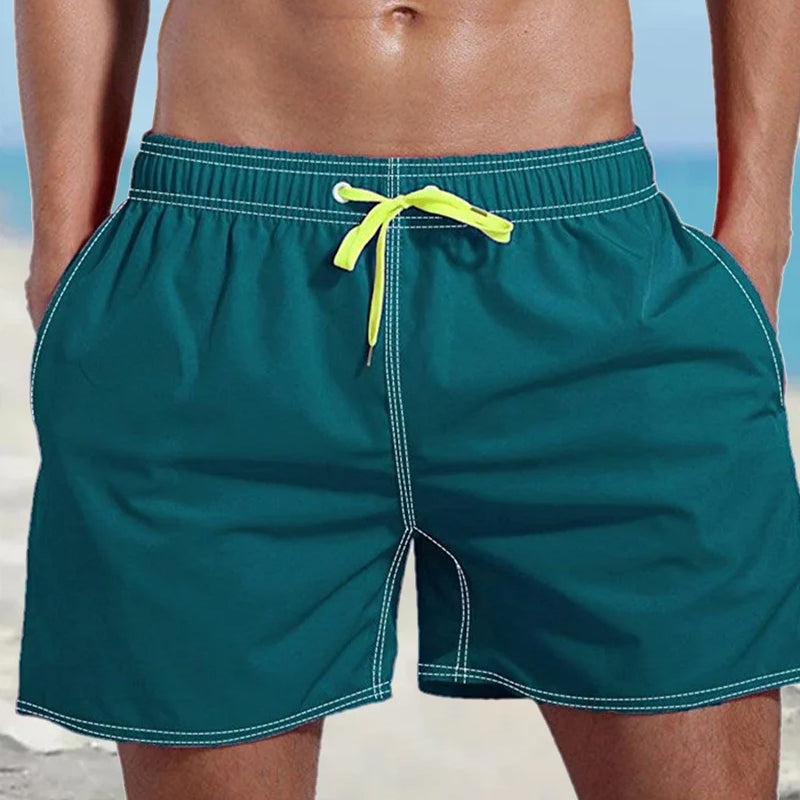 Men's Solid Color Waterproof Beach Shorts