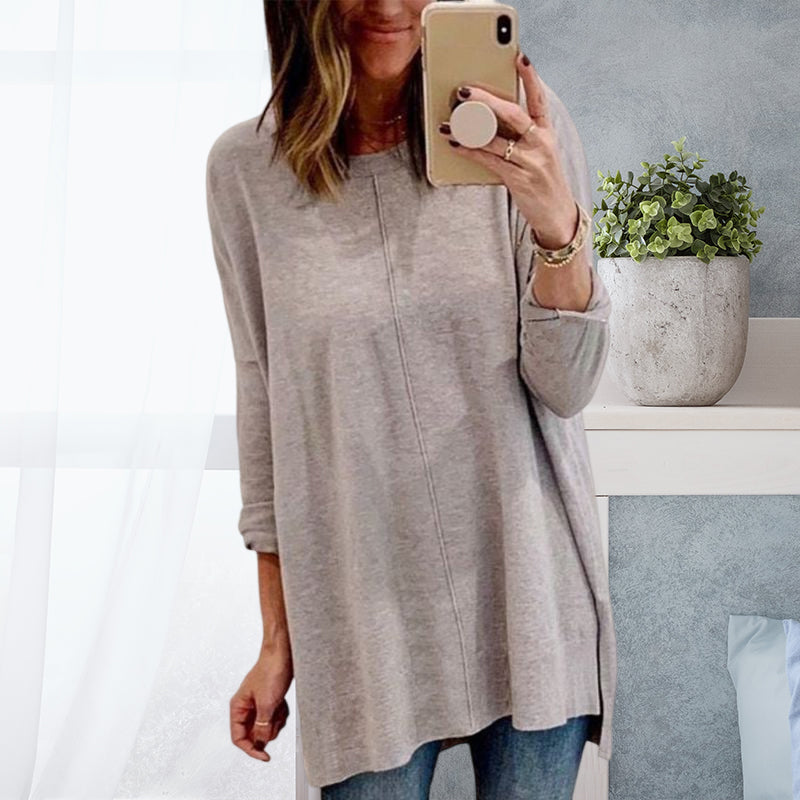 Long Sleeve Crew Neck Panel T-Shirt