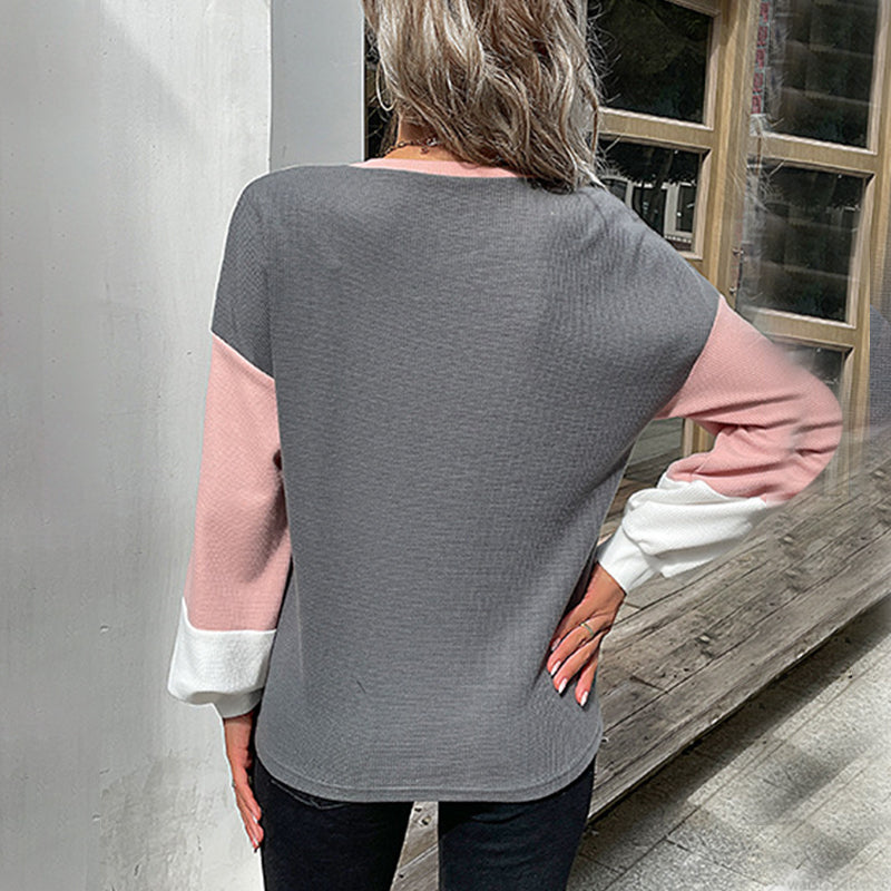 Colorblock Waffle Sweatshirt