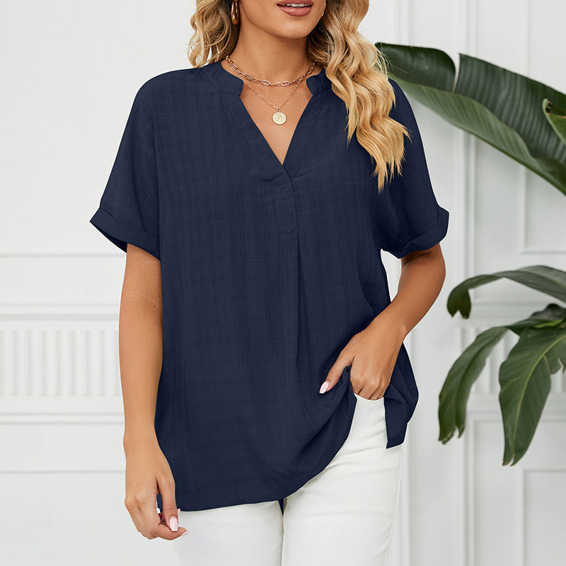 Thin V-neck Casual Shirt