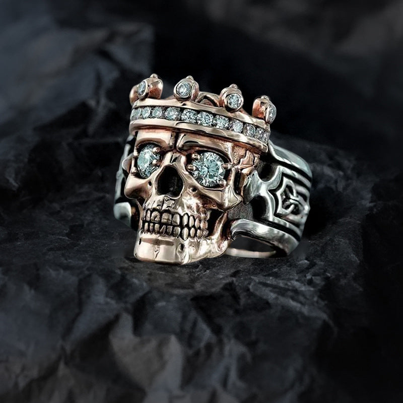 Skull King Sterling Silver Ring