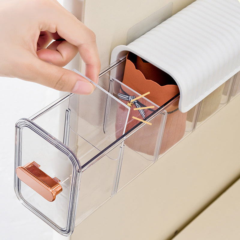 No trace wall-mounted transparent underwear storage box