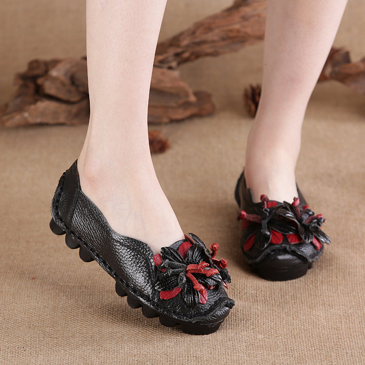 Handmade Flower Loafers Soft Flat Casual Shoes