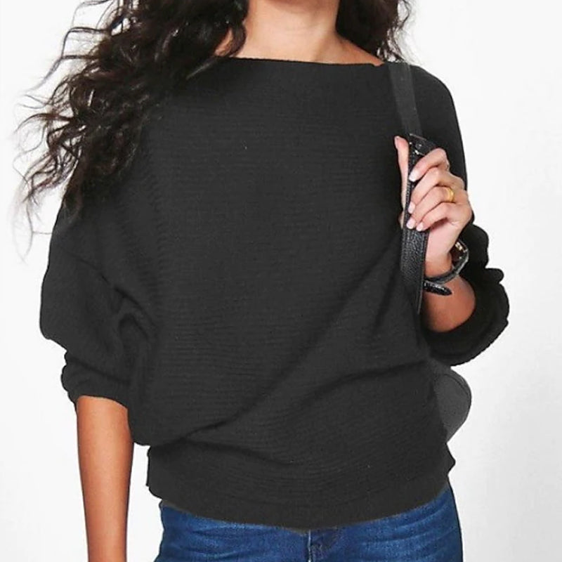 Solid Loose Long-sleeved T-shirt