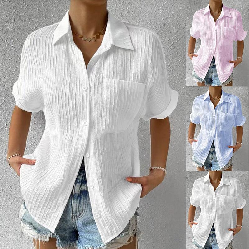 Lady Comfortable plain shirt with pockets