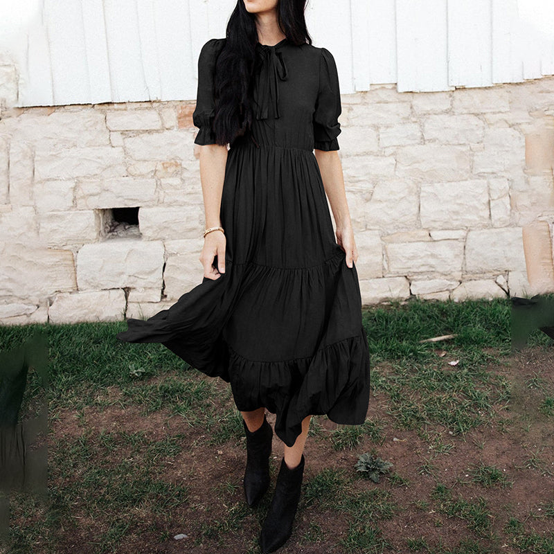 Ruffled Pleated Loose Dress