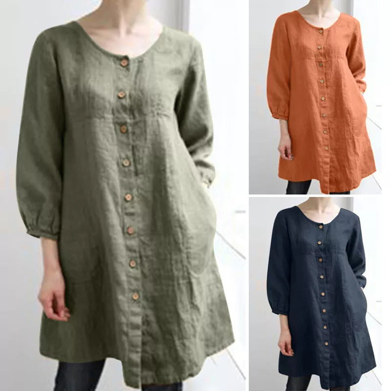 Cotton Linen Button Shirt
