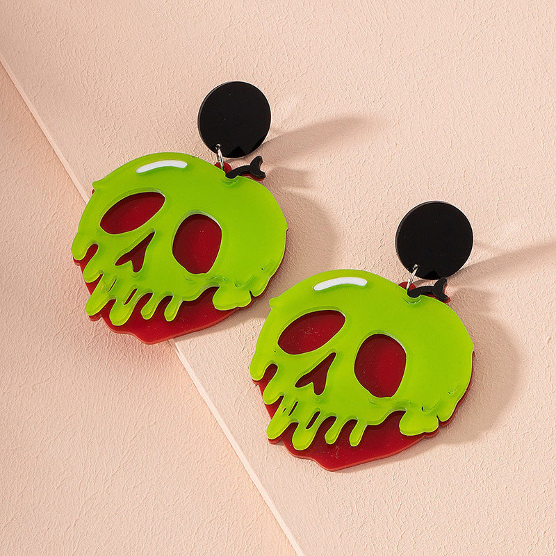 Acrylic Skull Women's Stud Earrings