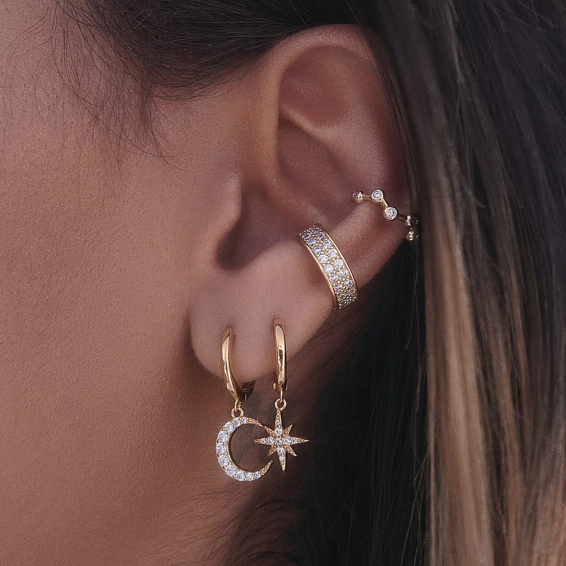 Star and Moon Earrings