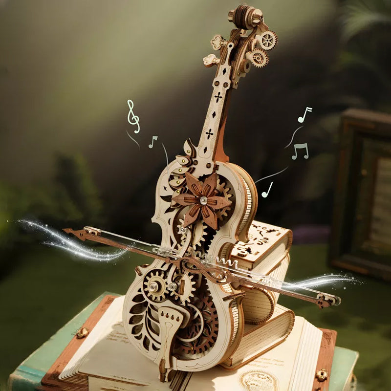 Wooden Assembled Cello Music Box