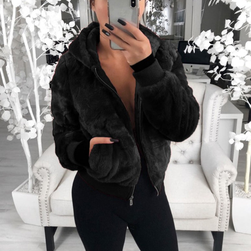 Hooded Plush Jacket