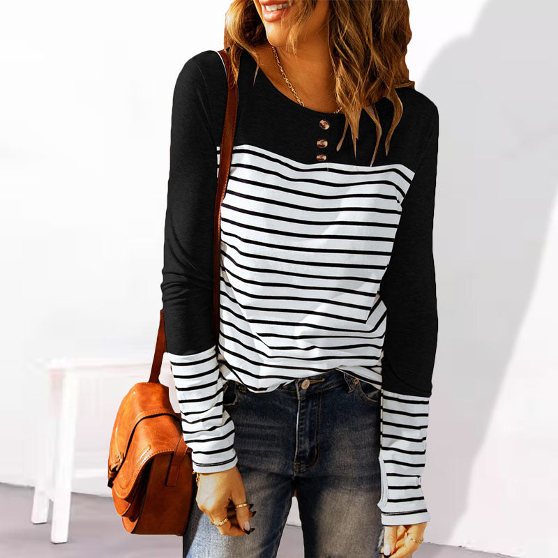 Striped Loose Long Sleeve T-Shirt