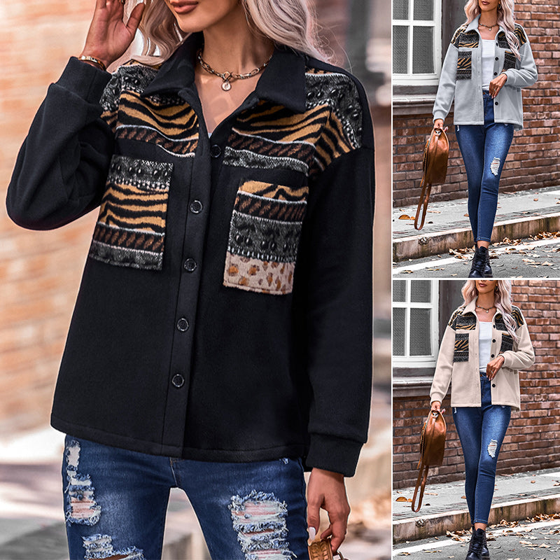 Paneled Contrast Loose Jacket