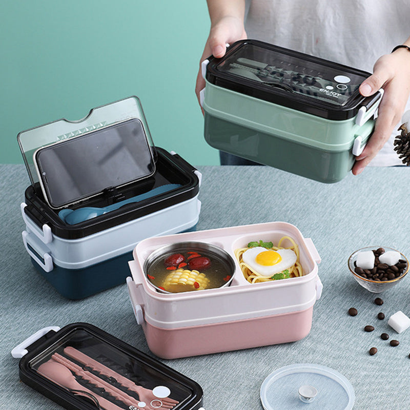 Portable Three Stackable Lunch Box