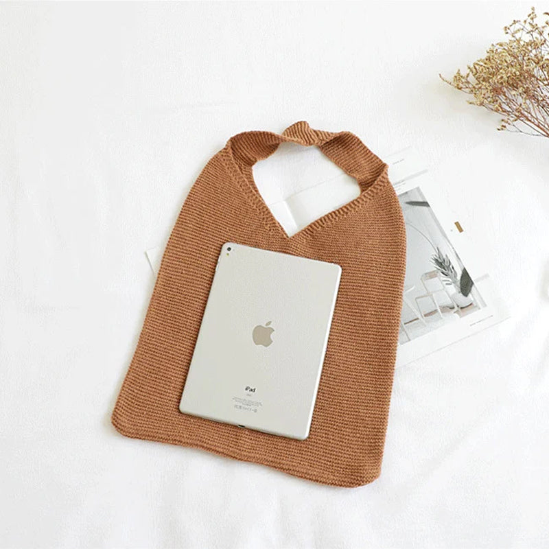 Simple Style Large-capacity Knitted Tote Bag