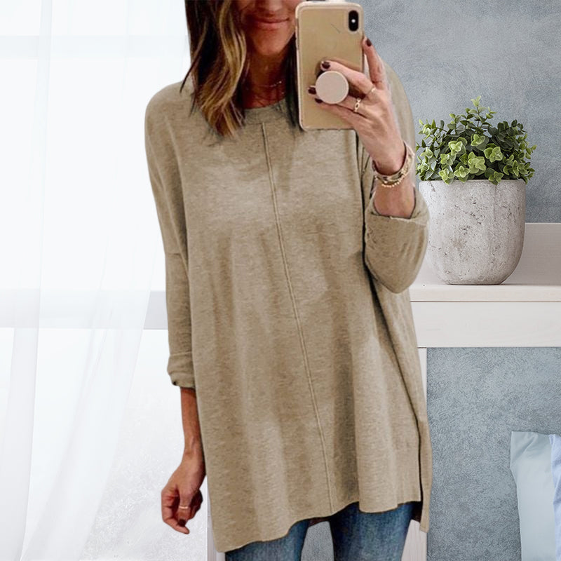 Long Sleeve Crew Neck Panel T-Shirt