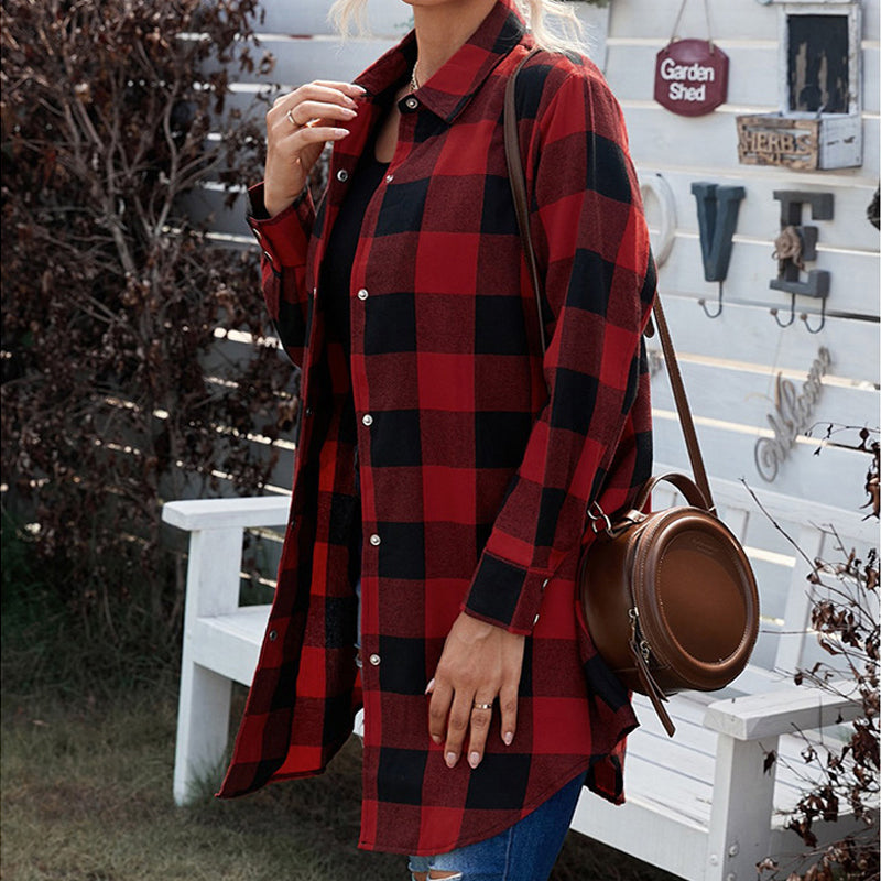 Long Sleeve Plaid Jacket