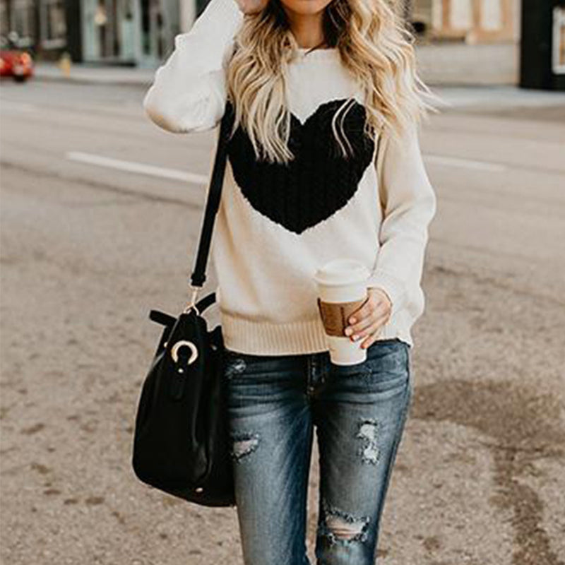 Women's Plus Size Love Sweater Pullover