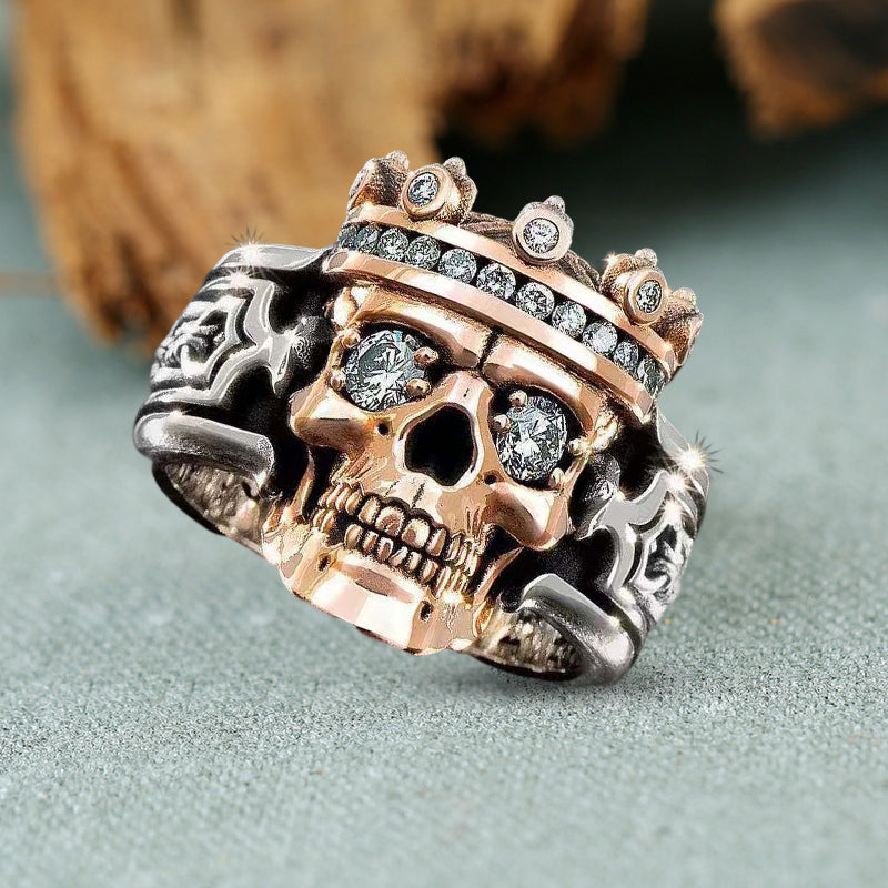 Skull King Sterling Silver Ring