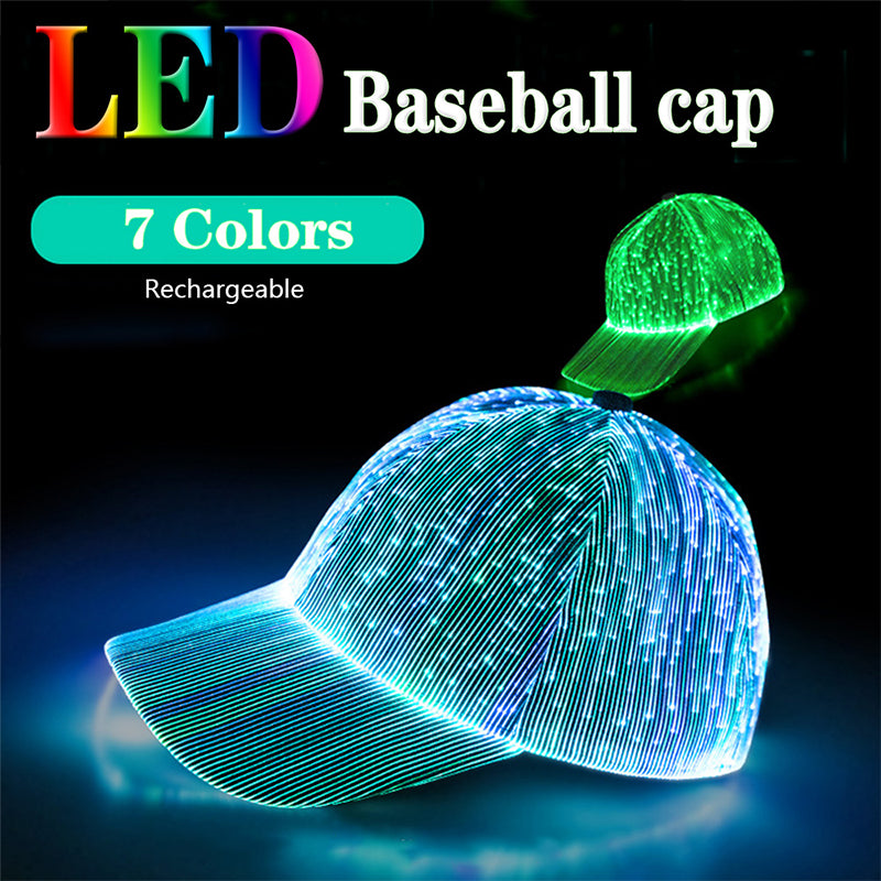 Fluorescent Fiber Optic Baseball Cap