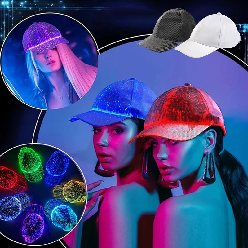 Fluorescent Fiber Optic Baseball Cap