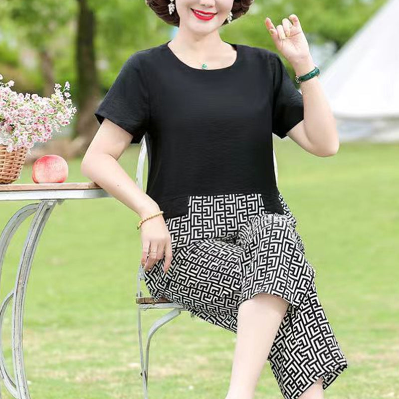 Summer New Casual Stitching Suit