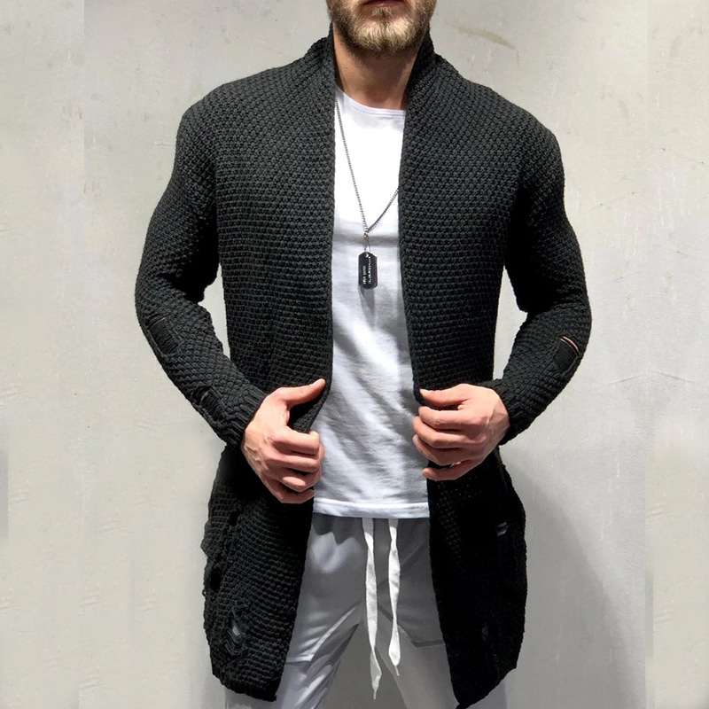 Solid Color Loose Cardigan Knit Jacket