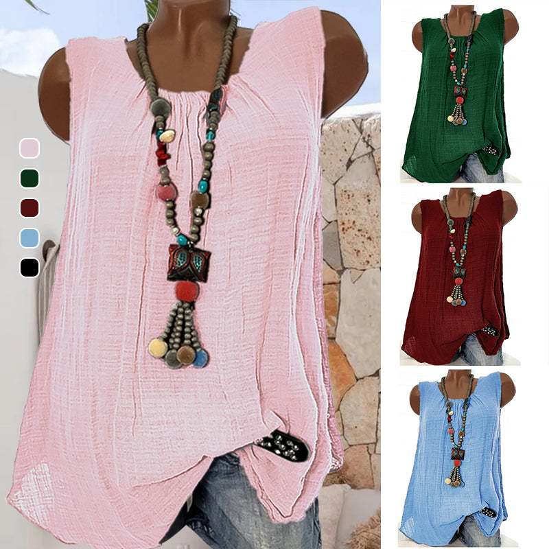 Comfortable Casual Round Neck Sleeveless T-Shirt