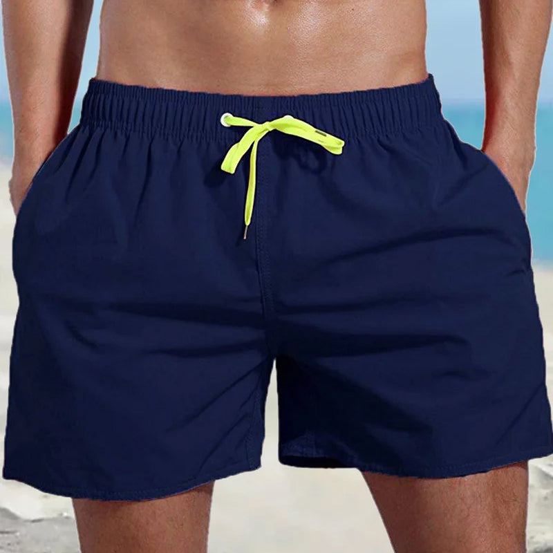 Men's Solid Color Waterproof Beach Shorts