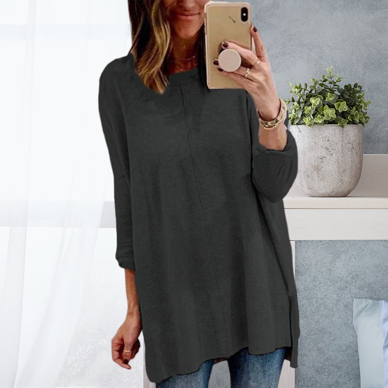 Long Sleeve Crew Neck Panel T-Shirt