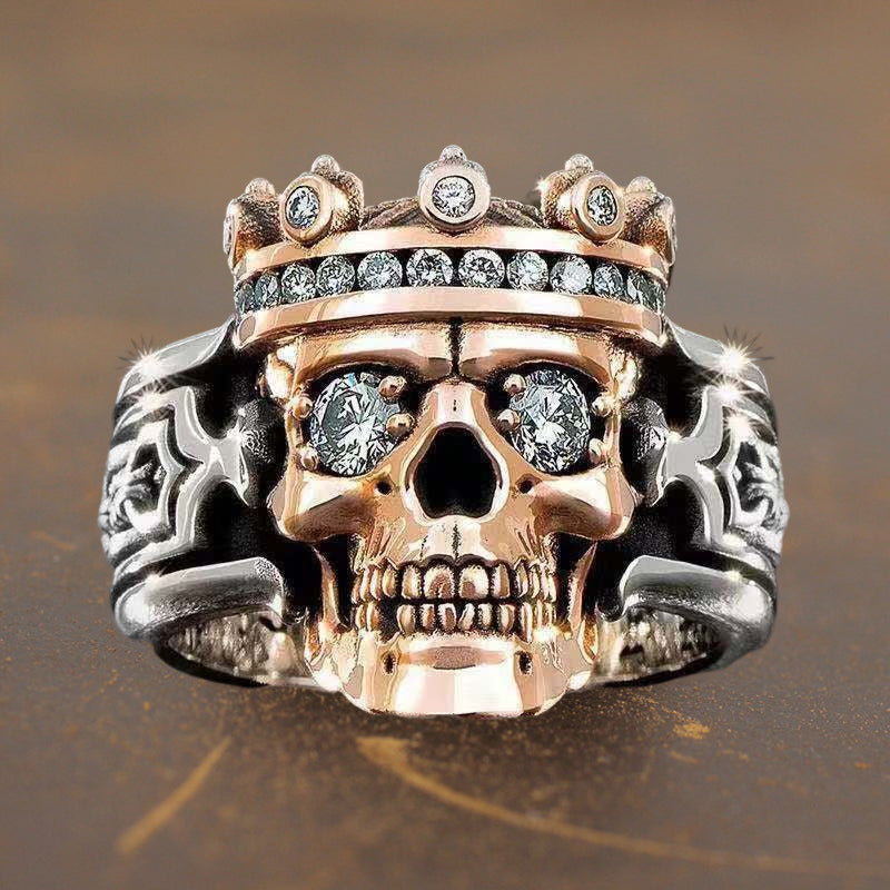 Skull King Sterling Silver Ring