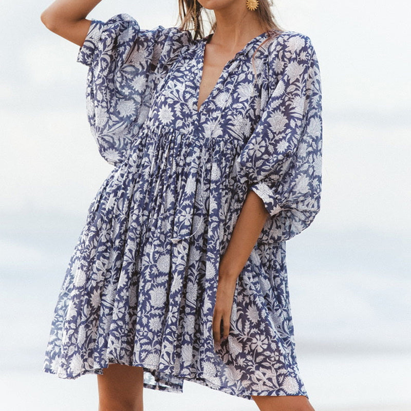 Floral String Loose Dress