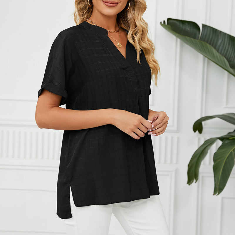 Thin V-neck Casual Shirt