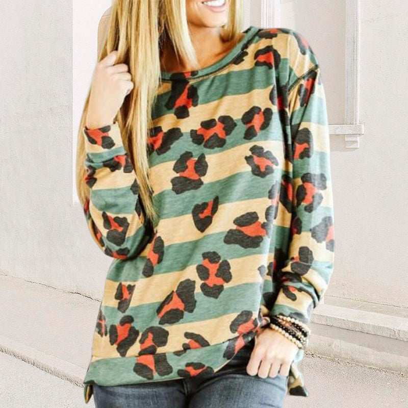 Paneled Striped Print T-shirt