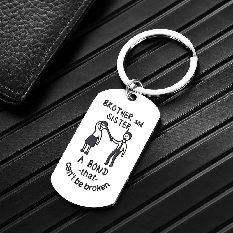 Brother and Sister Bond Keychain